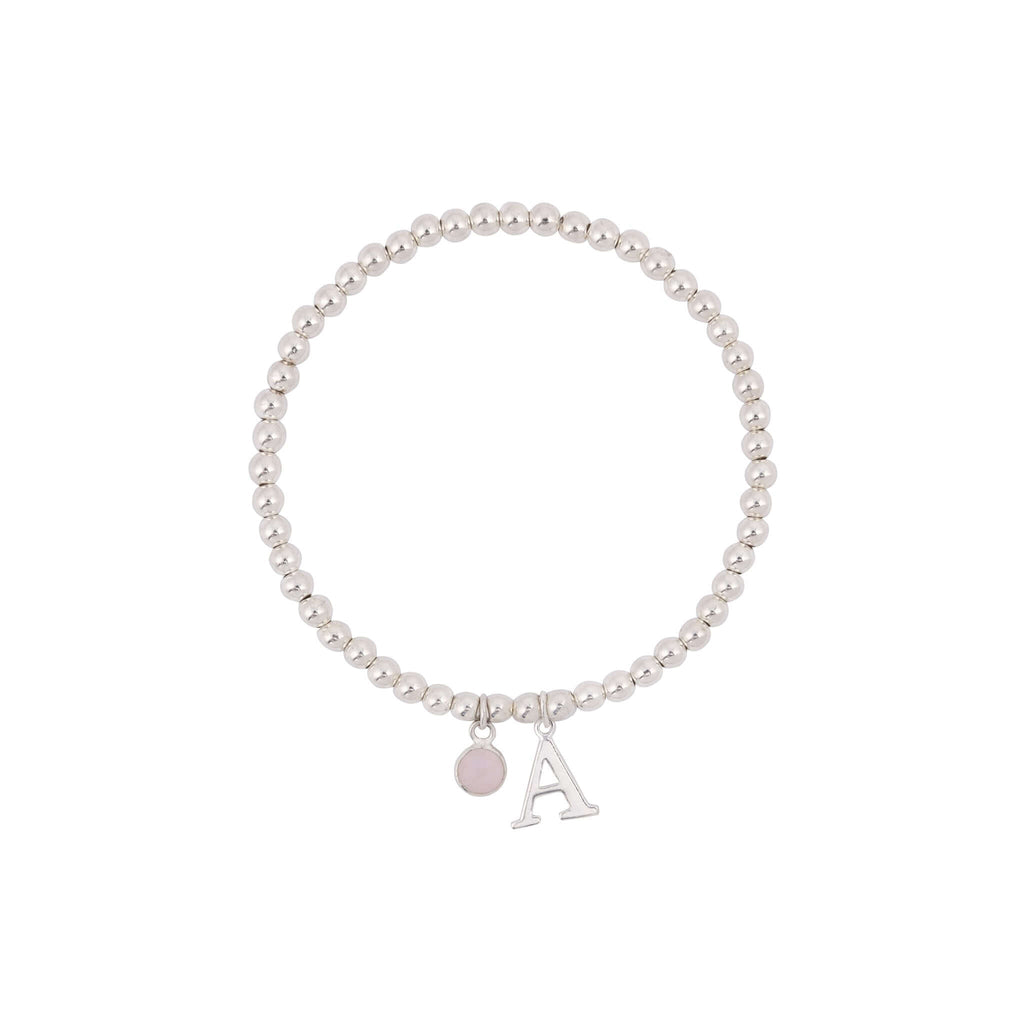 Personalised Birthstone and Initial Charm Bracelet