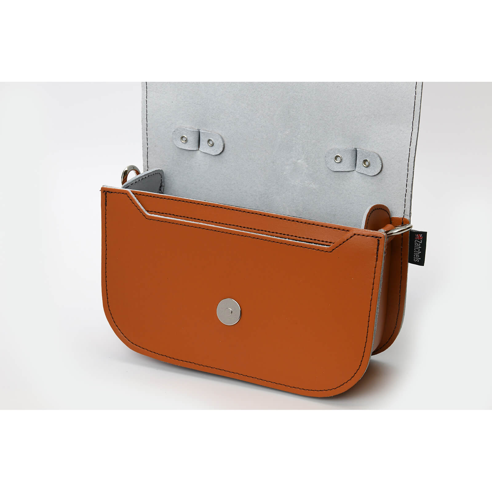 Handmade Leather Bag in Burnt Orange