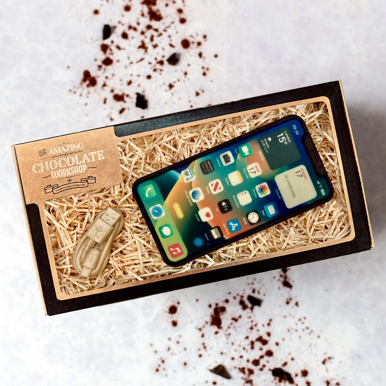 Chocolate iPhone and Charger Gift Box