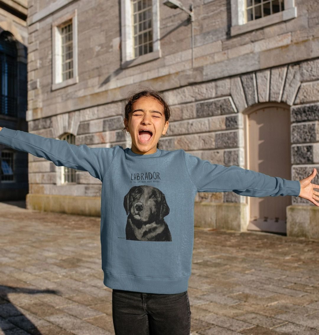 The Crumb Catcher in Chief Black Labrador Kids Sweatshirt