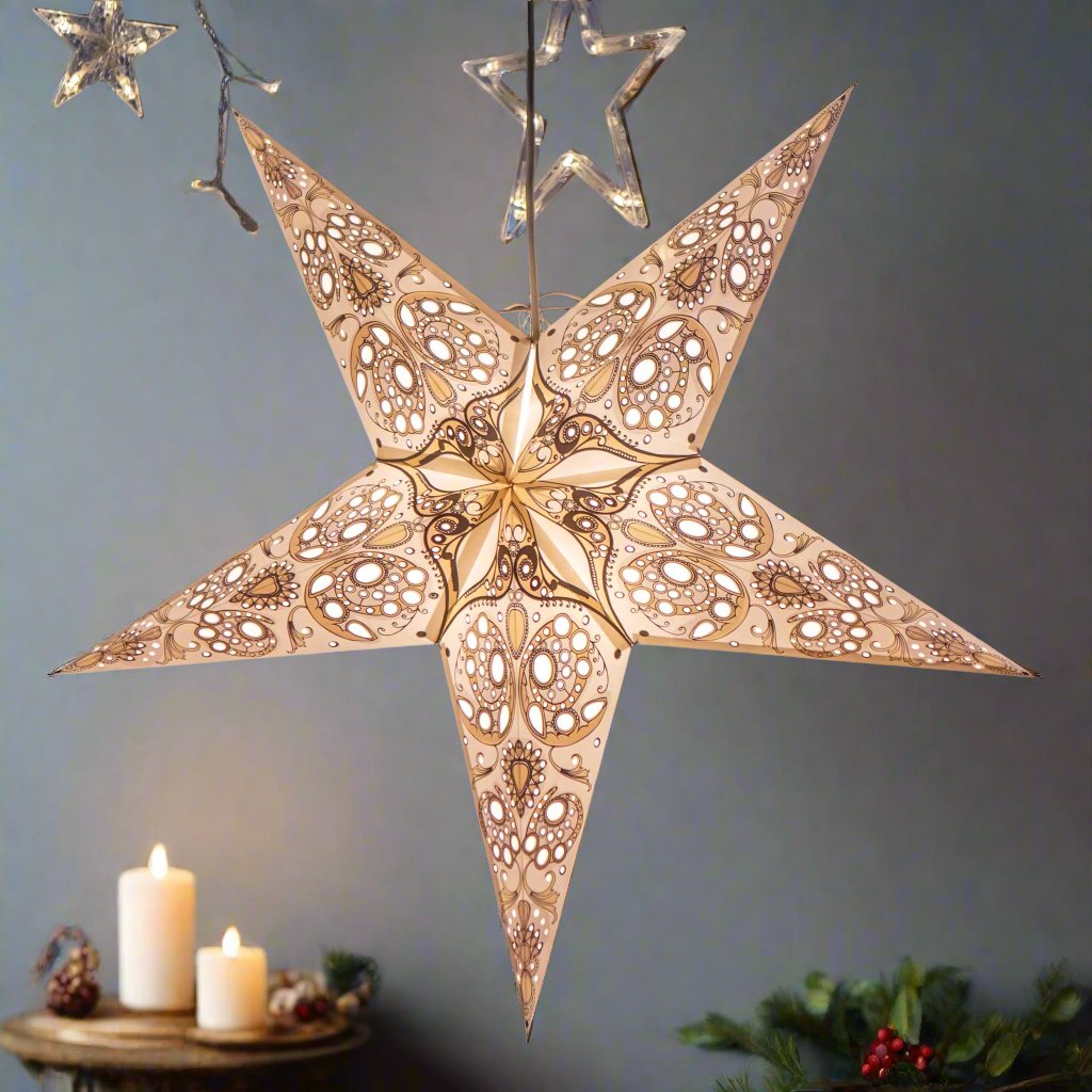 Ivory Lace Paper Star Lantern