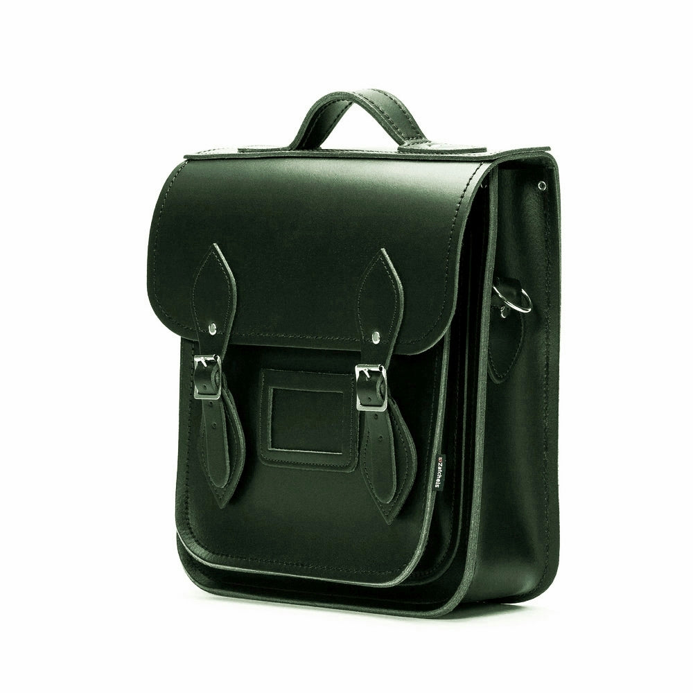 Handmade Leather City Backpack in Ivy Green