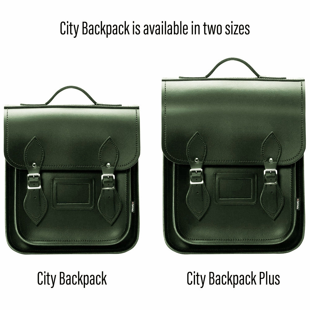 Handmade Leather City Backpack in Ivy Green