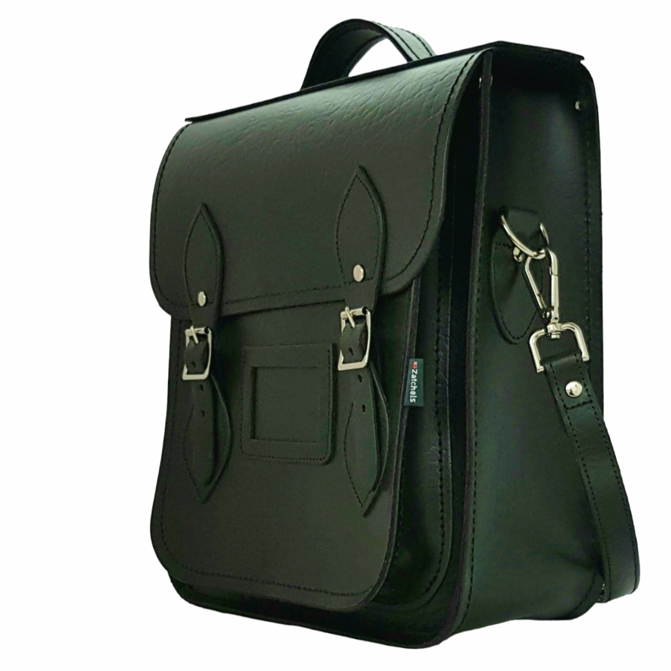 Handmade Leather City Backpack in British Racing Green