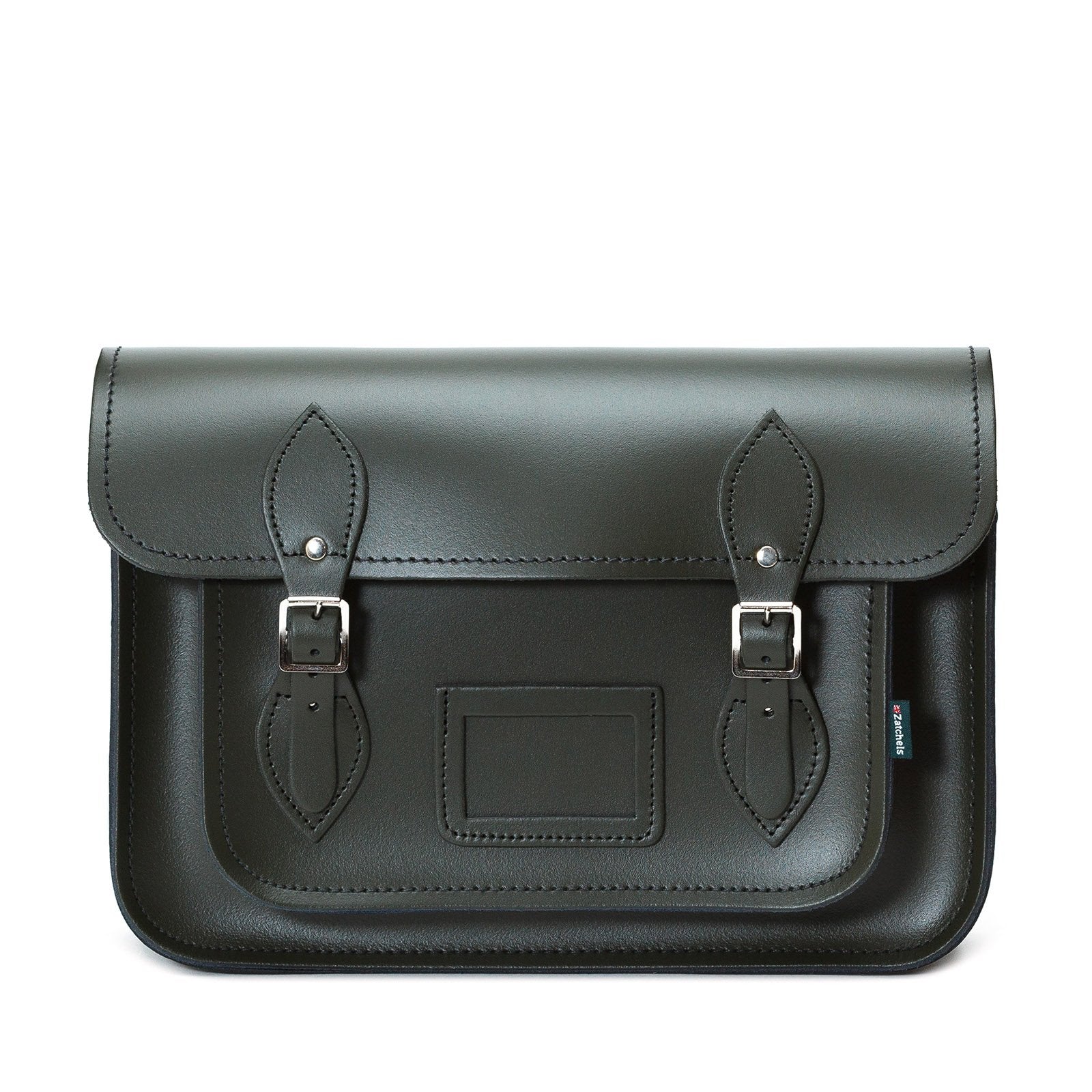 Handmade Leather Satchel in Ivy Green