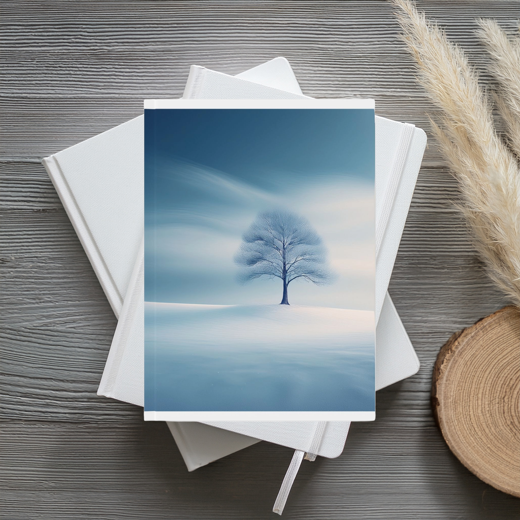 Serene Snowfall A5 Hardcover Journal with Tranquil Winter Design