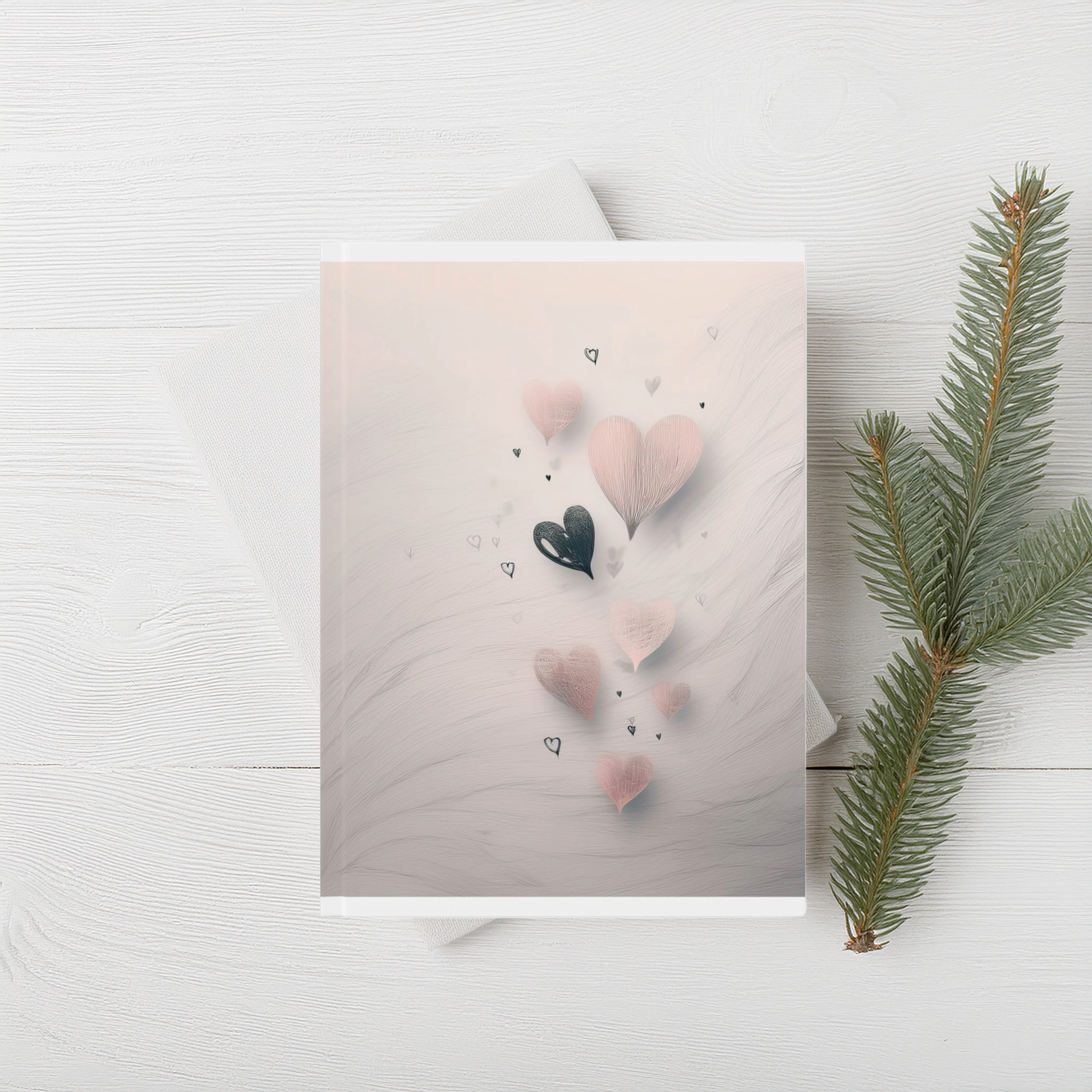 A5 Self Care Journal with Hearts Hardcover Notebook