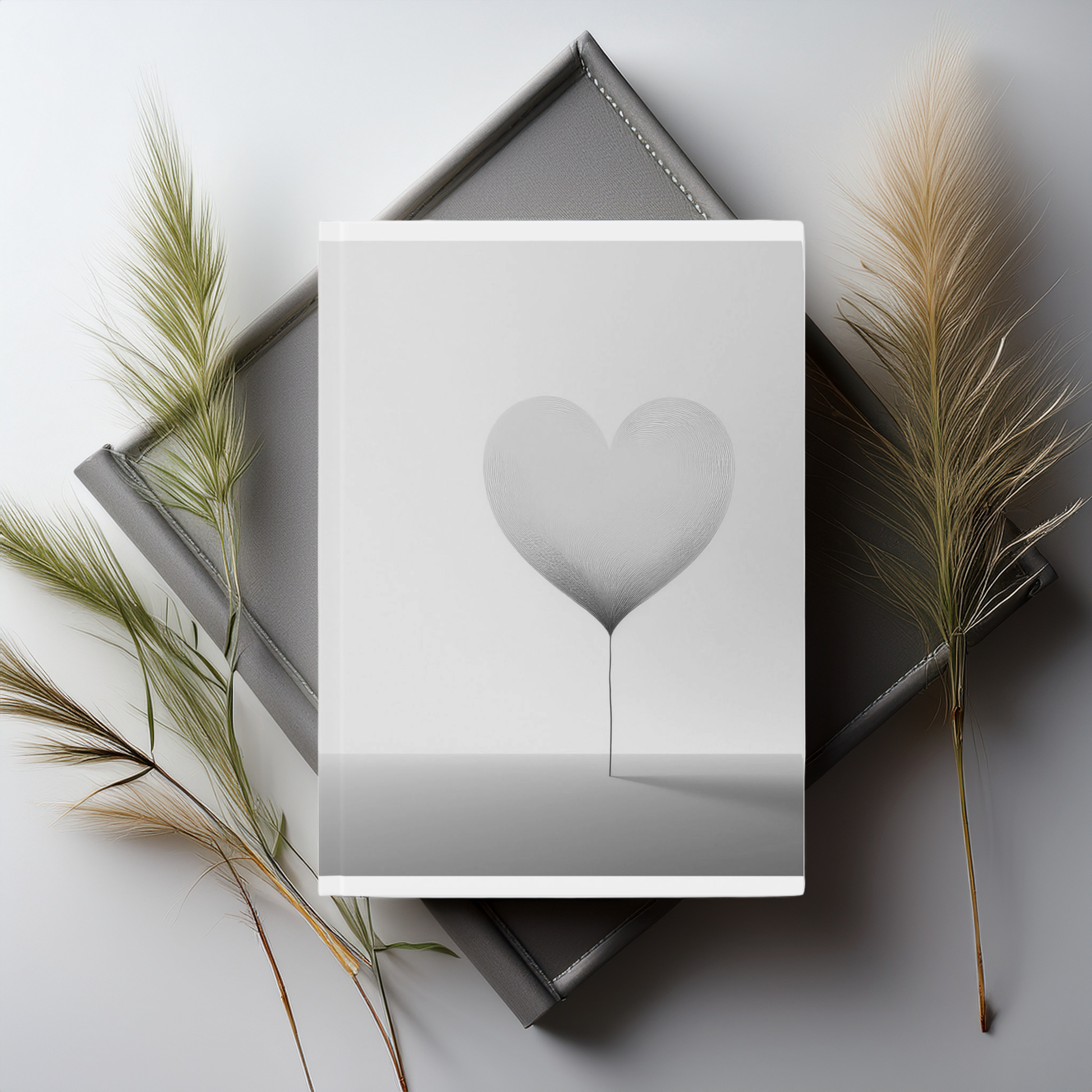 Hardback Journal Minimalist Black and White Heart Design
