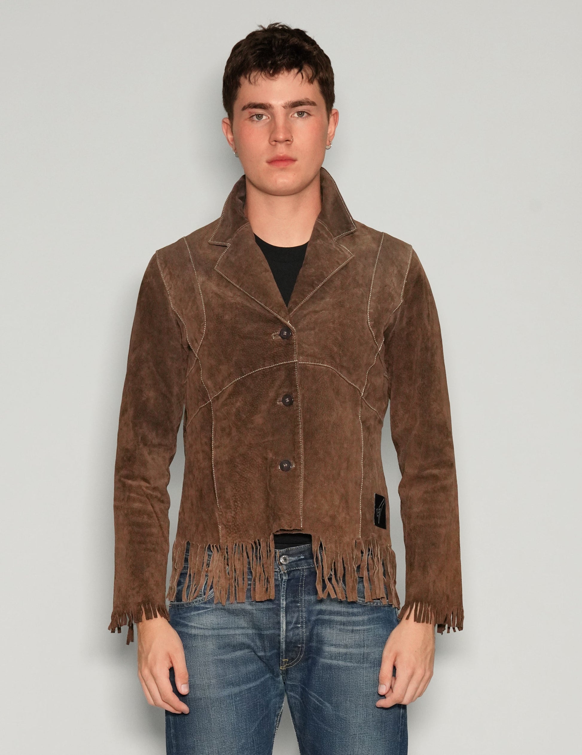 Dark Suede Tassel Cowboy Jacket