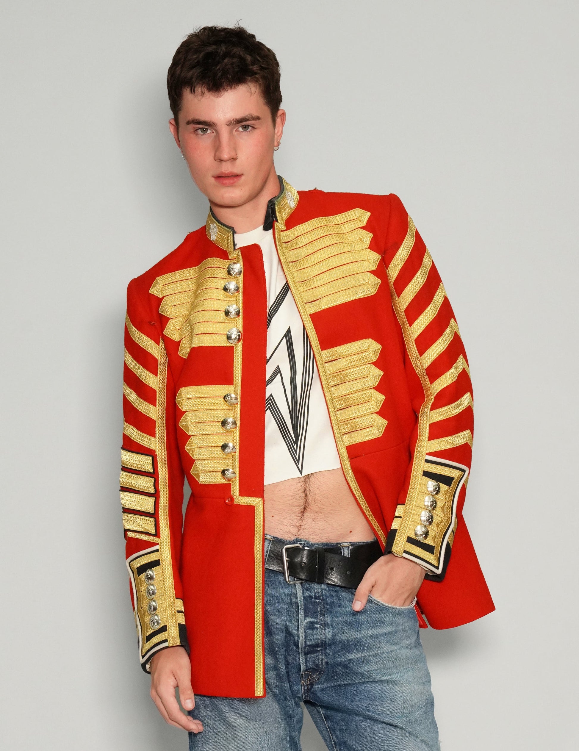 Vintage Irish Guards Band Tunic 1970s Wool Gold Braid