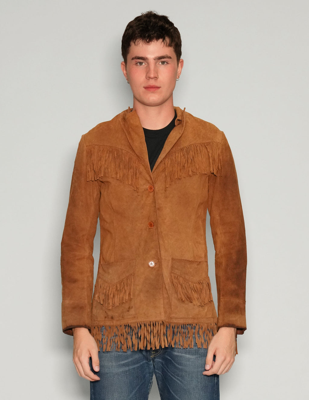 Brown Suede Tassel Cowboy Jacket