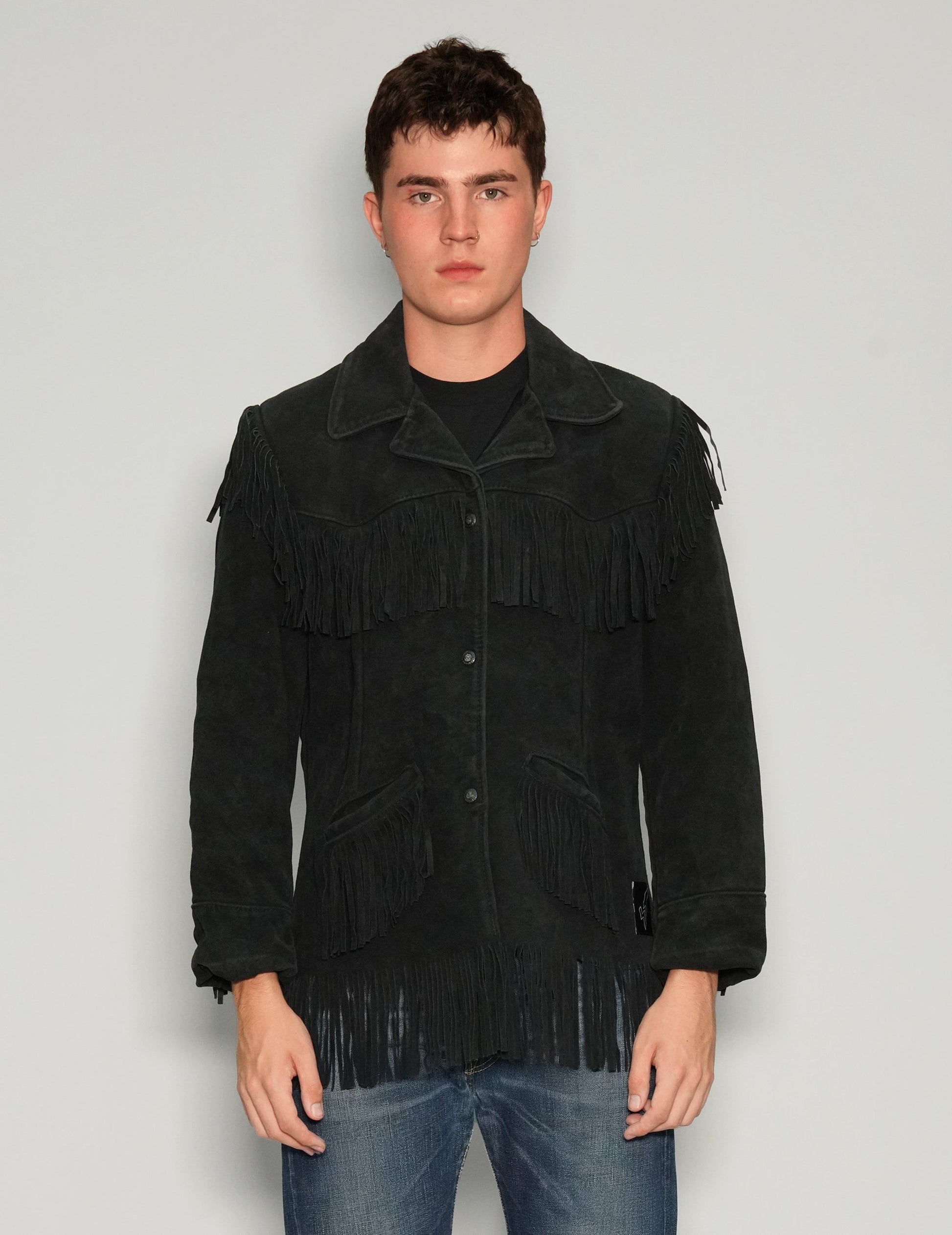 Black Leather Cowboy Coat