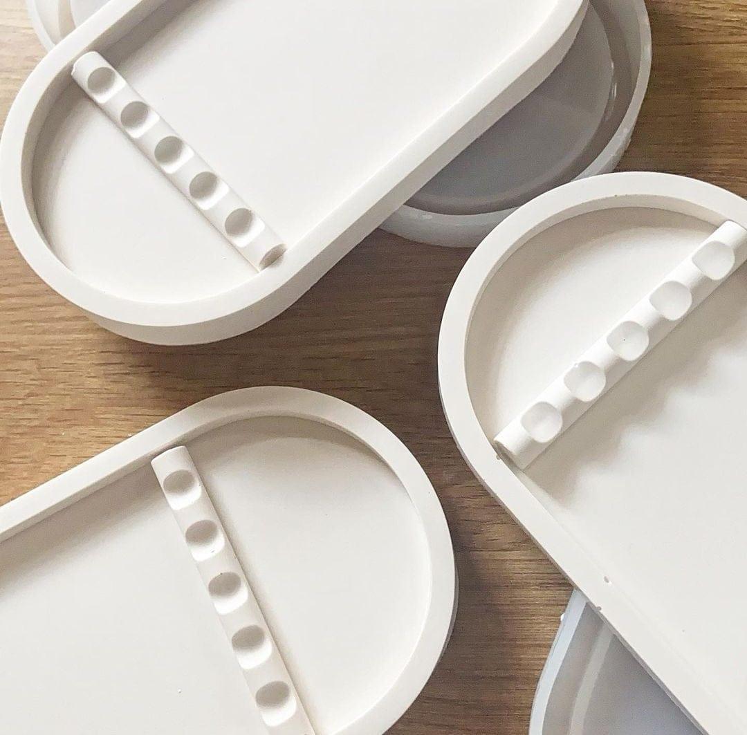 Oval Jesmonite Tool Tray Natural Handmade