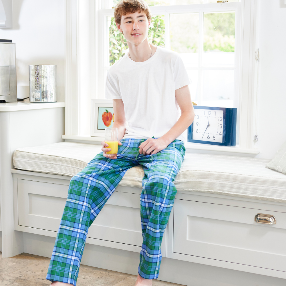 Men Green Sea Turtle Loungers in Organic Cotton