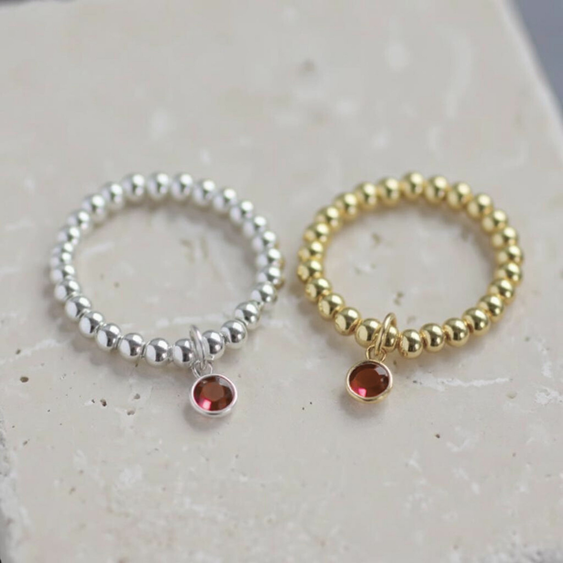 Ruby July Birthstone Ring in Sterling Silver or Gold Filled