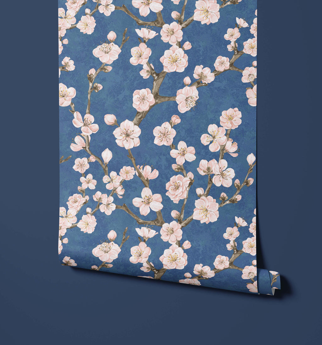 Junta Blossom Wallpaper with Hand Painted Effect