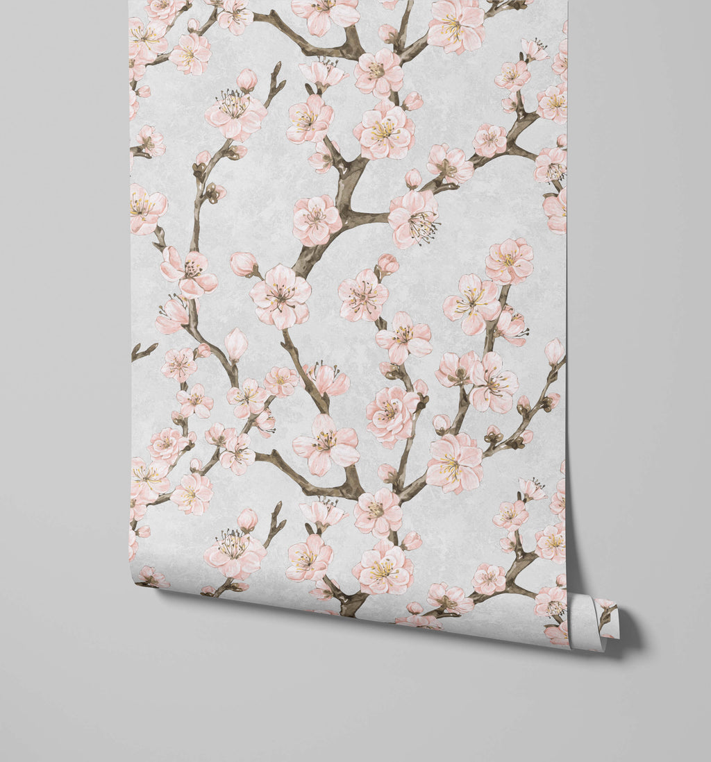 Junta Blossom Wallpaper with Hand Painted Effect