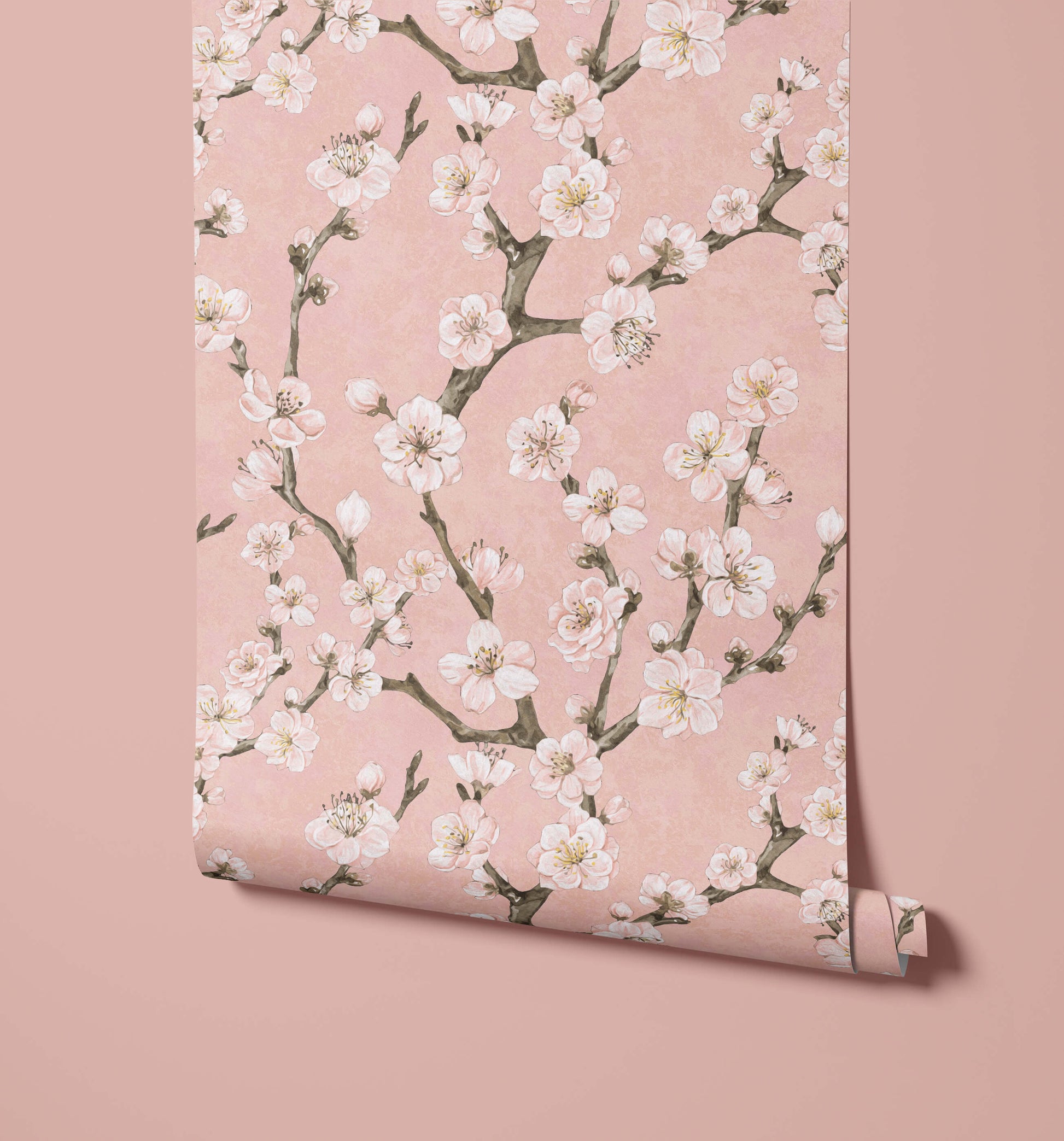 Junta Blossom Wallpaper with Hand Painted Effect