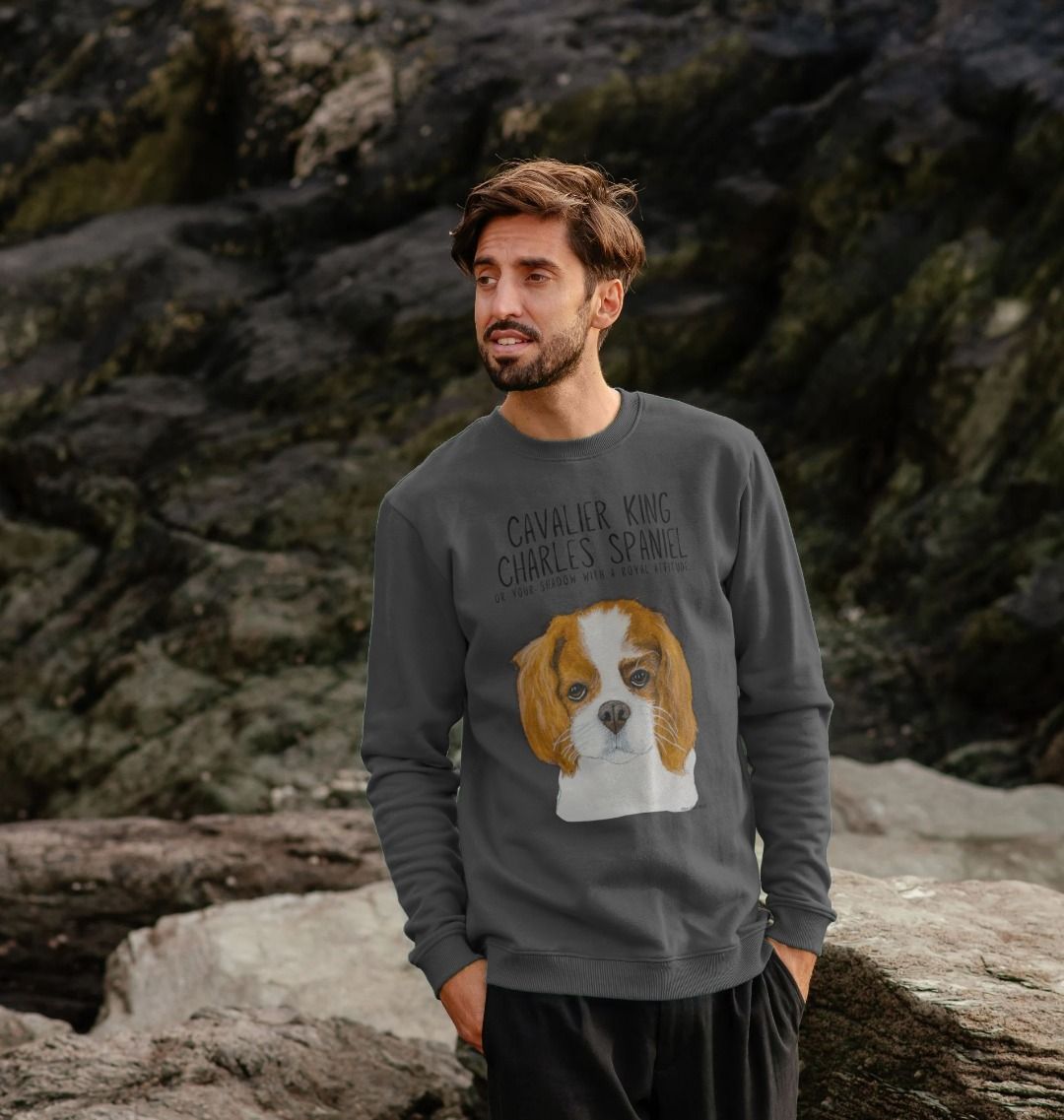 Shadow of a King Eco-Luxe Men's Sweatshirt with Cavalier Royal Flair