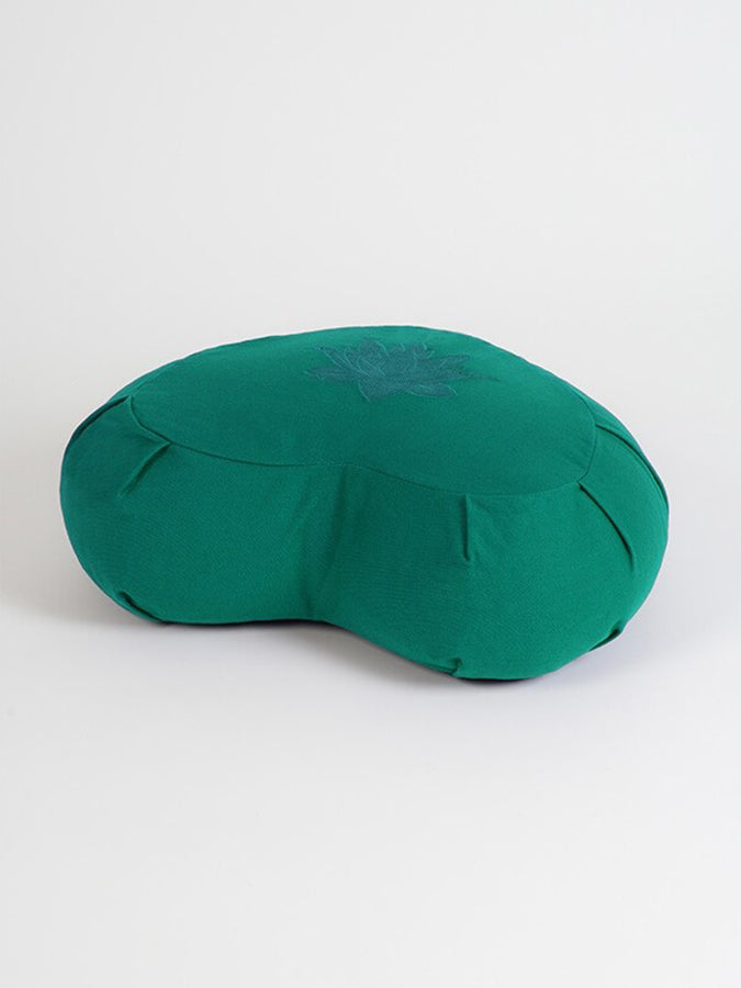 Organic Cotton Crescent Lotus Zafu Buckwheat Meditation Cushion