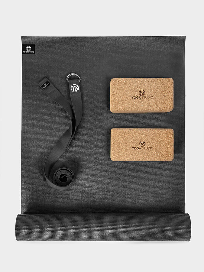 Starter Cork Yoga Set with Mat Blocks and Strap