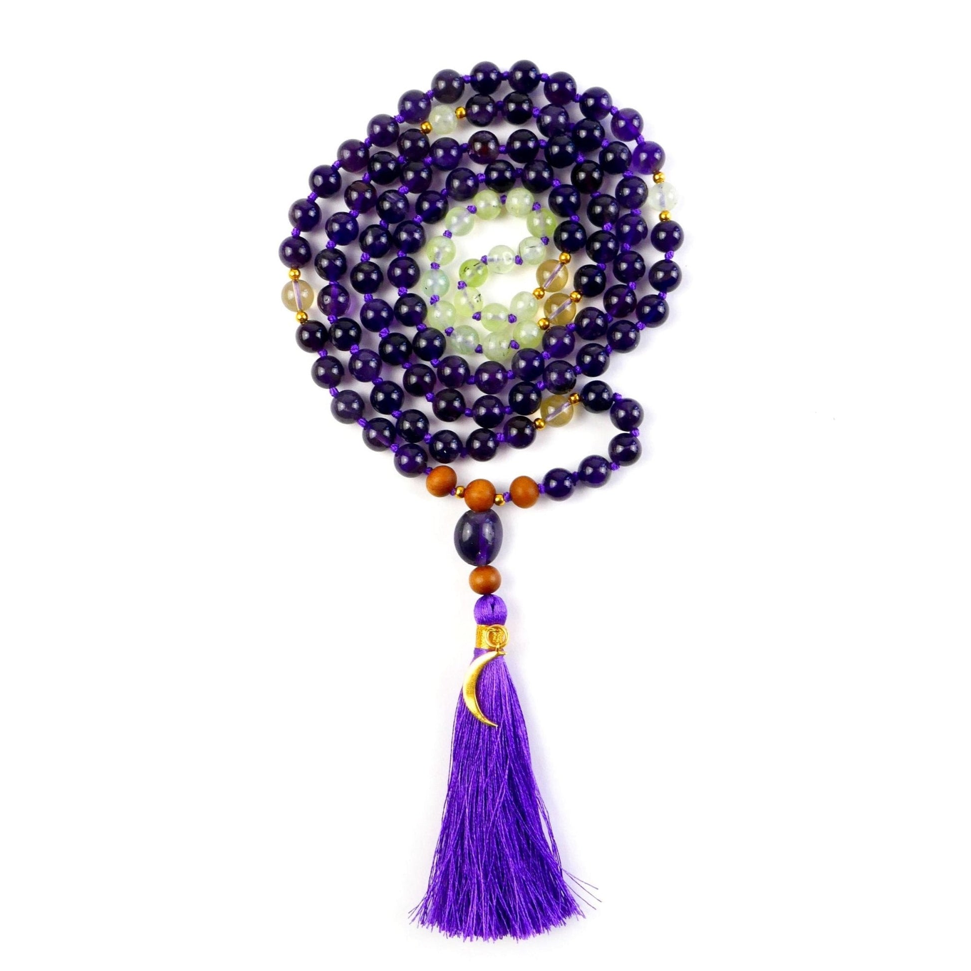 Amethyst Mala Necklace with 108 Beads