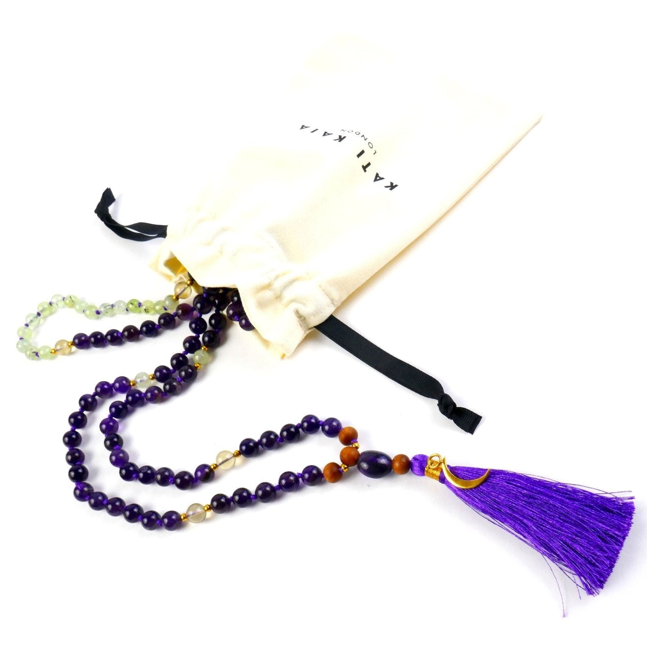 Amethyst Mala Necklace with 108 Beads