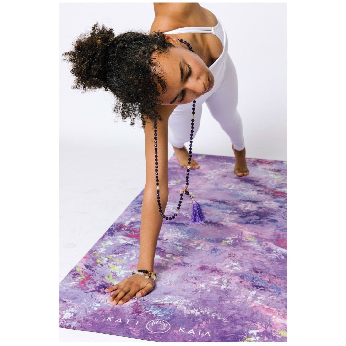 Amethyst Mala Necklace with 108 Beads