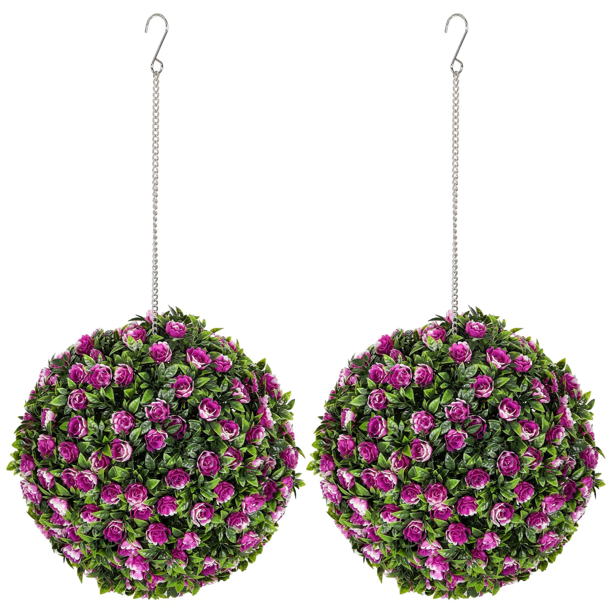 Set of 2 Artificial Plant Topiary Rose Balls