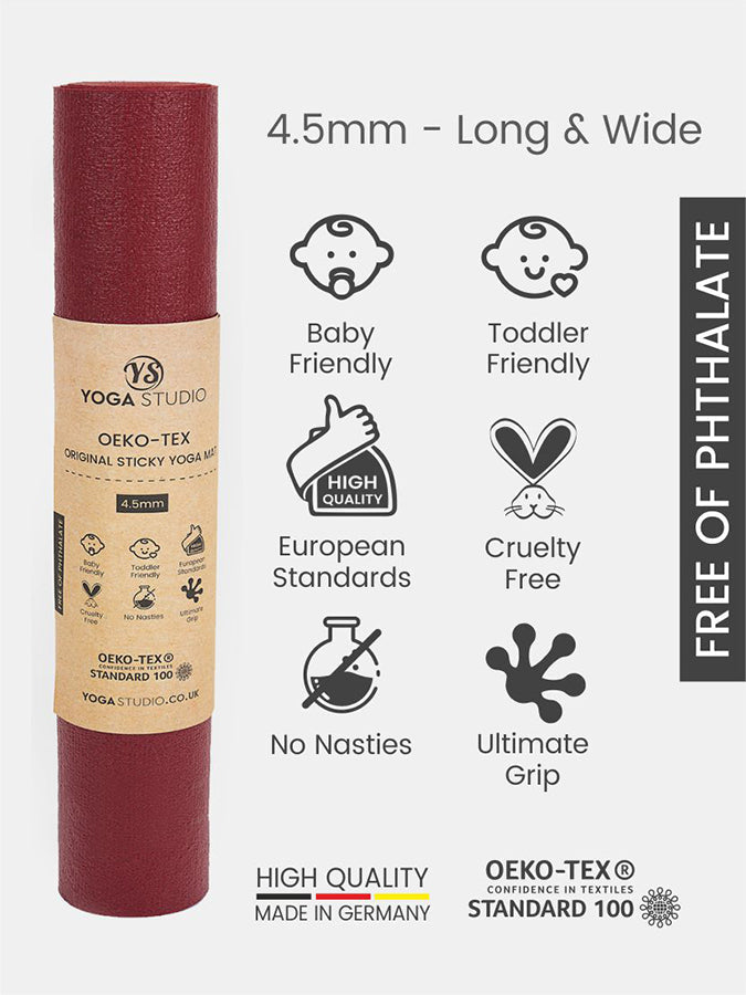 Long and Wide Yoga Mat 4.5mm Non-Slip Cushioned