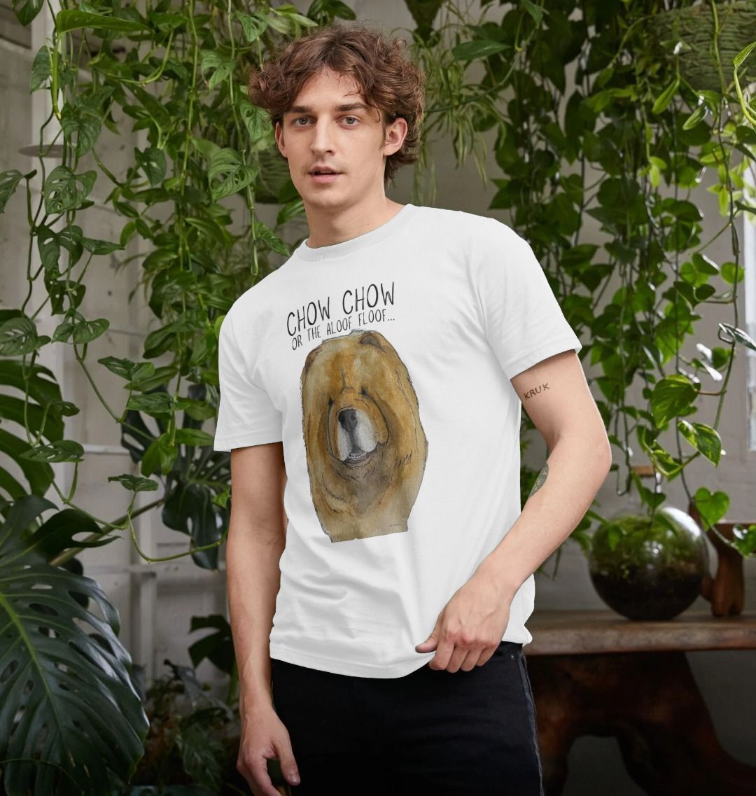 Red Chow Chow Graphic Cotton T-Shirt