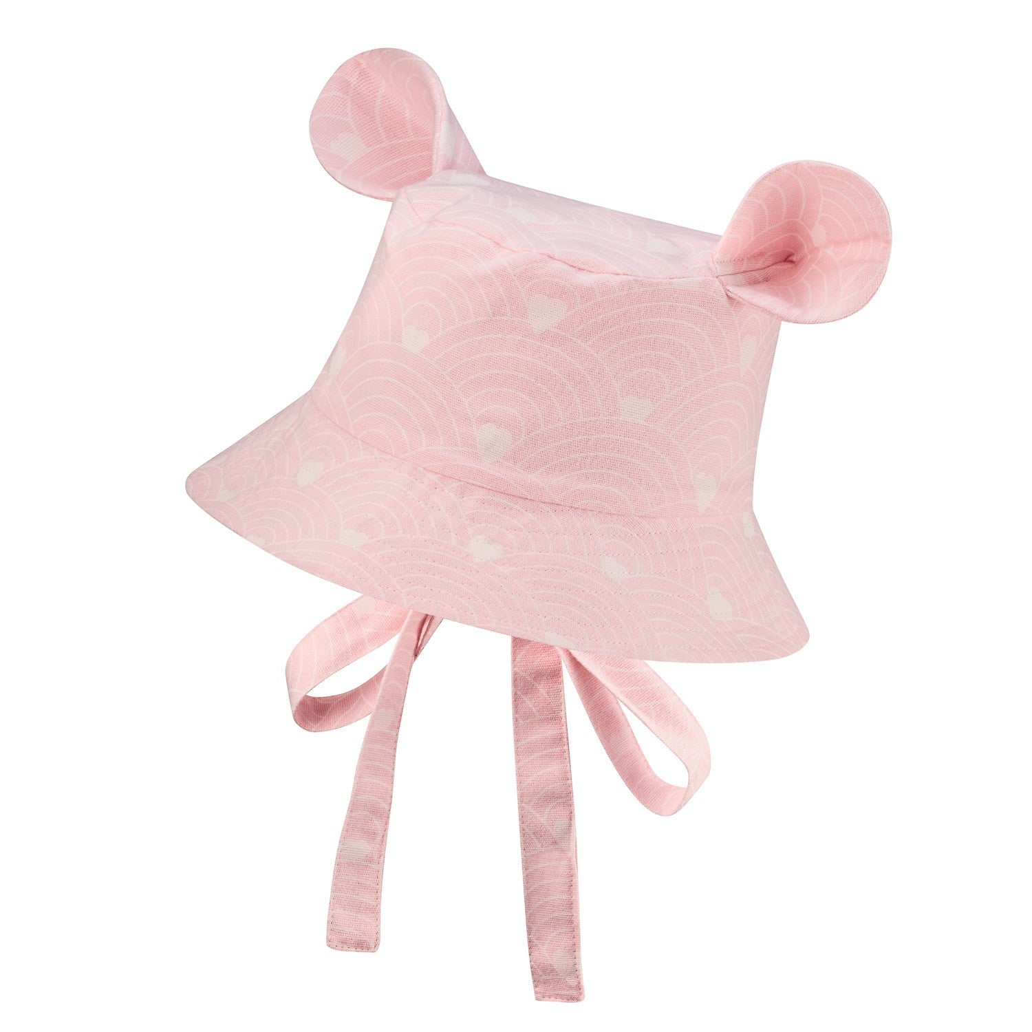 Kids Hat with Ears - Waves on Pink