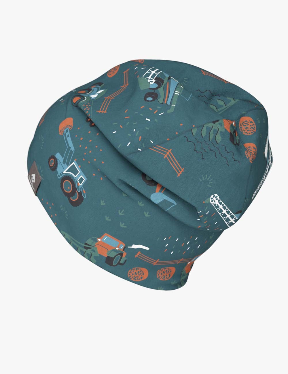 a bold close-up of a cozy merino wool beanie for kids on an autumn adventure