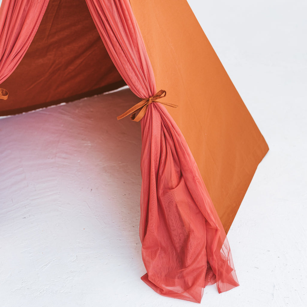 Fairy Kids Play Tent with Tulle in Cognac