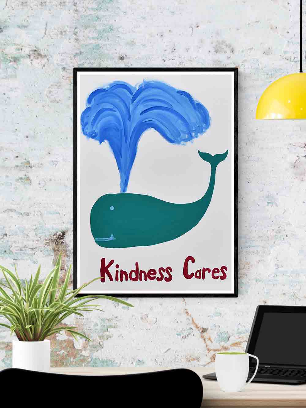 Kindness Cares Quirky Art Print