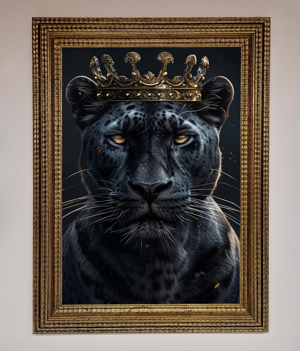 King Panther Framed Wall Art