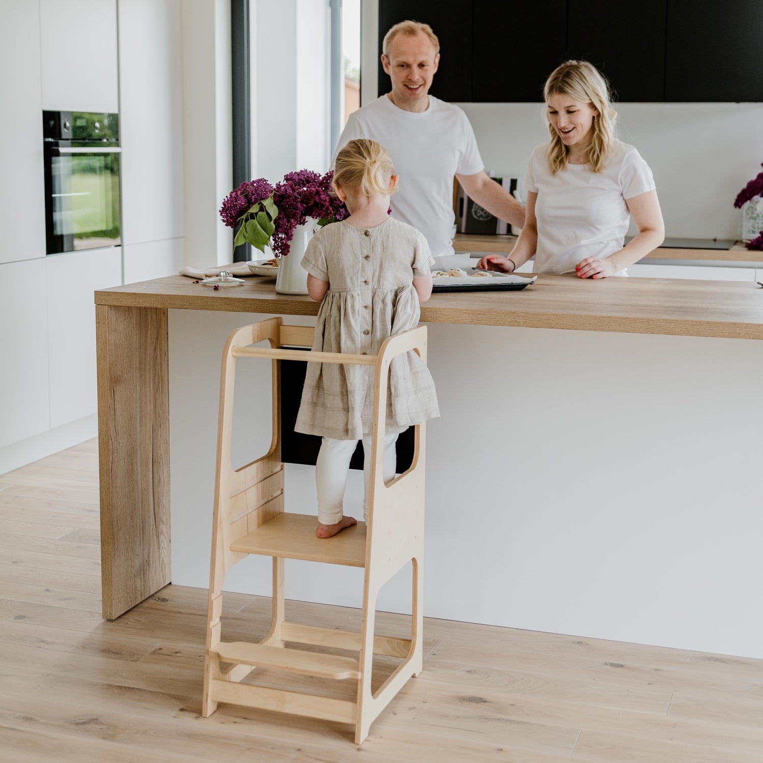 Handcrafted Wooden Kitchen Helper – Safe & Adjustable for Kids by Montessori House Bed at www.brixbailey.com