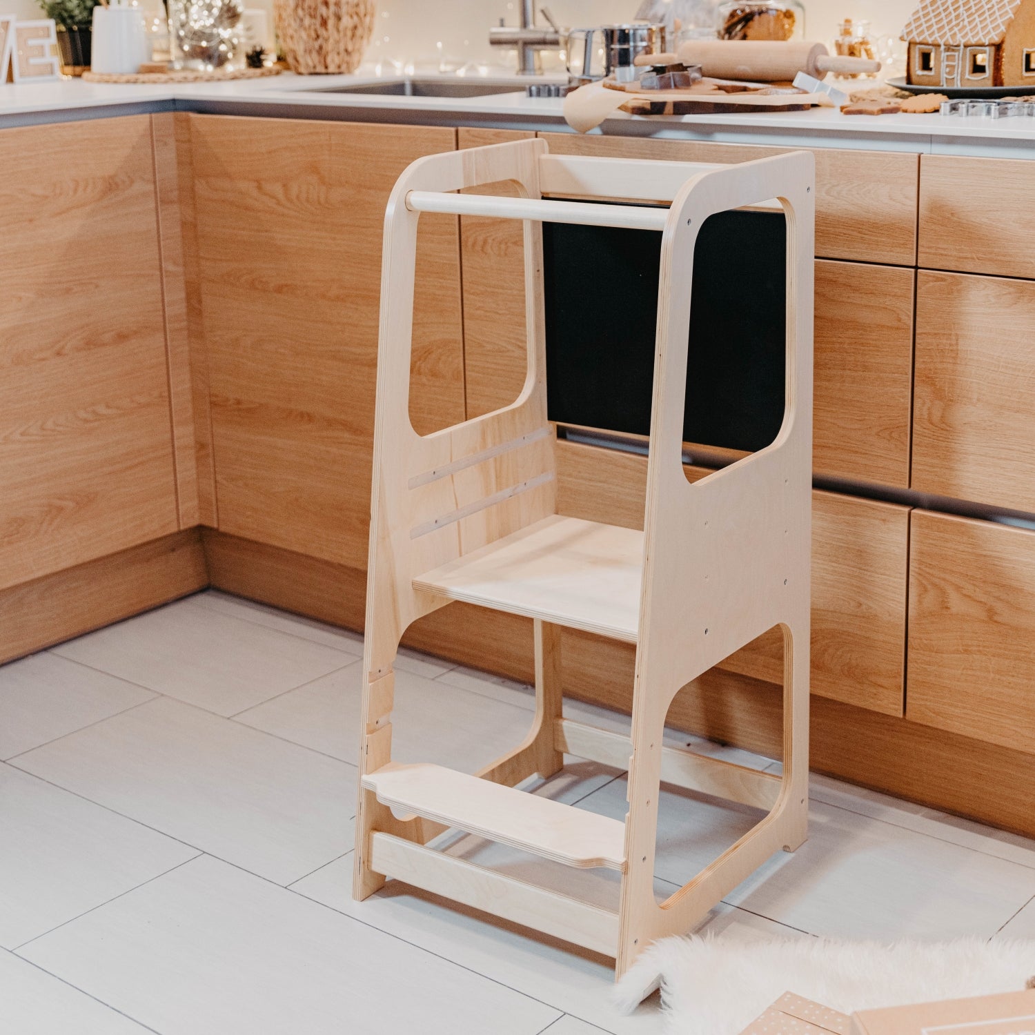 Wooden Kitchen Helper Tower for Kids – Adjustable & Safe by Montessori House Bed at www.brixbailey.com