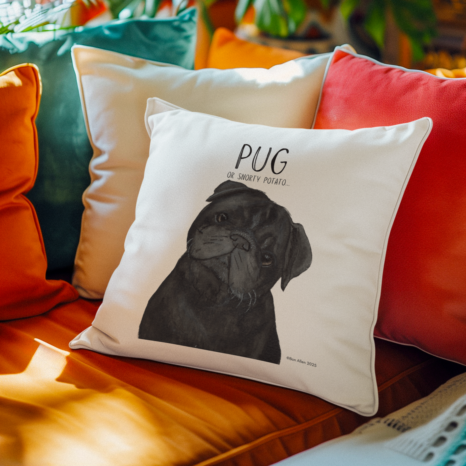 Pug Cushion Cover for Your Couch