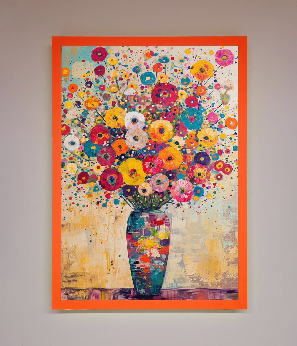 Flowers Framed Poster in Klimt Style