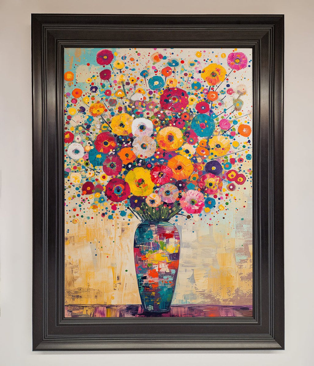 Flowers Framed Poster in Klimt Style