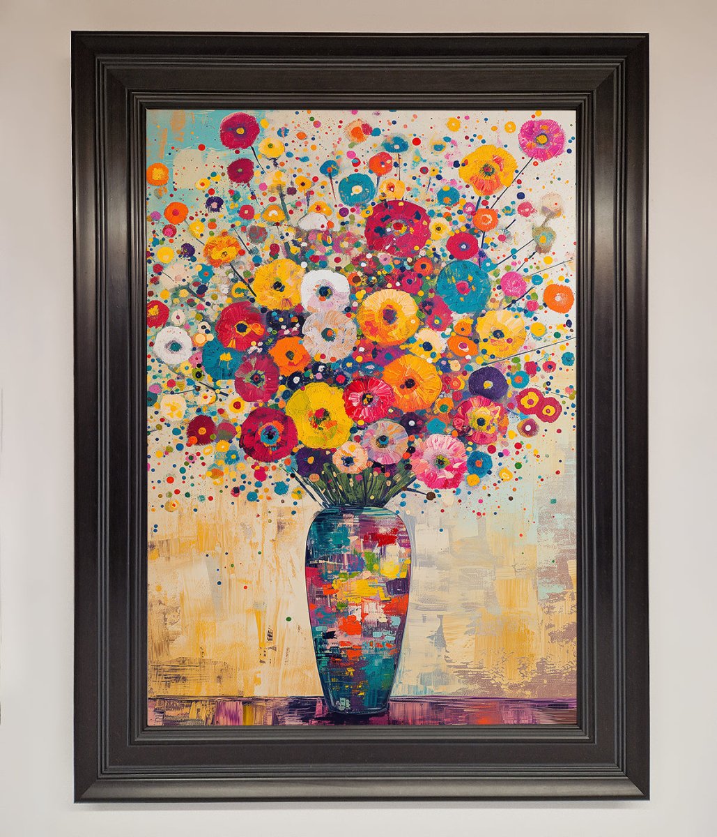 Flowers Framed Poster in Klimt Style