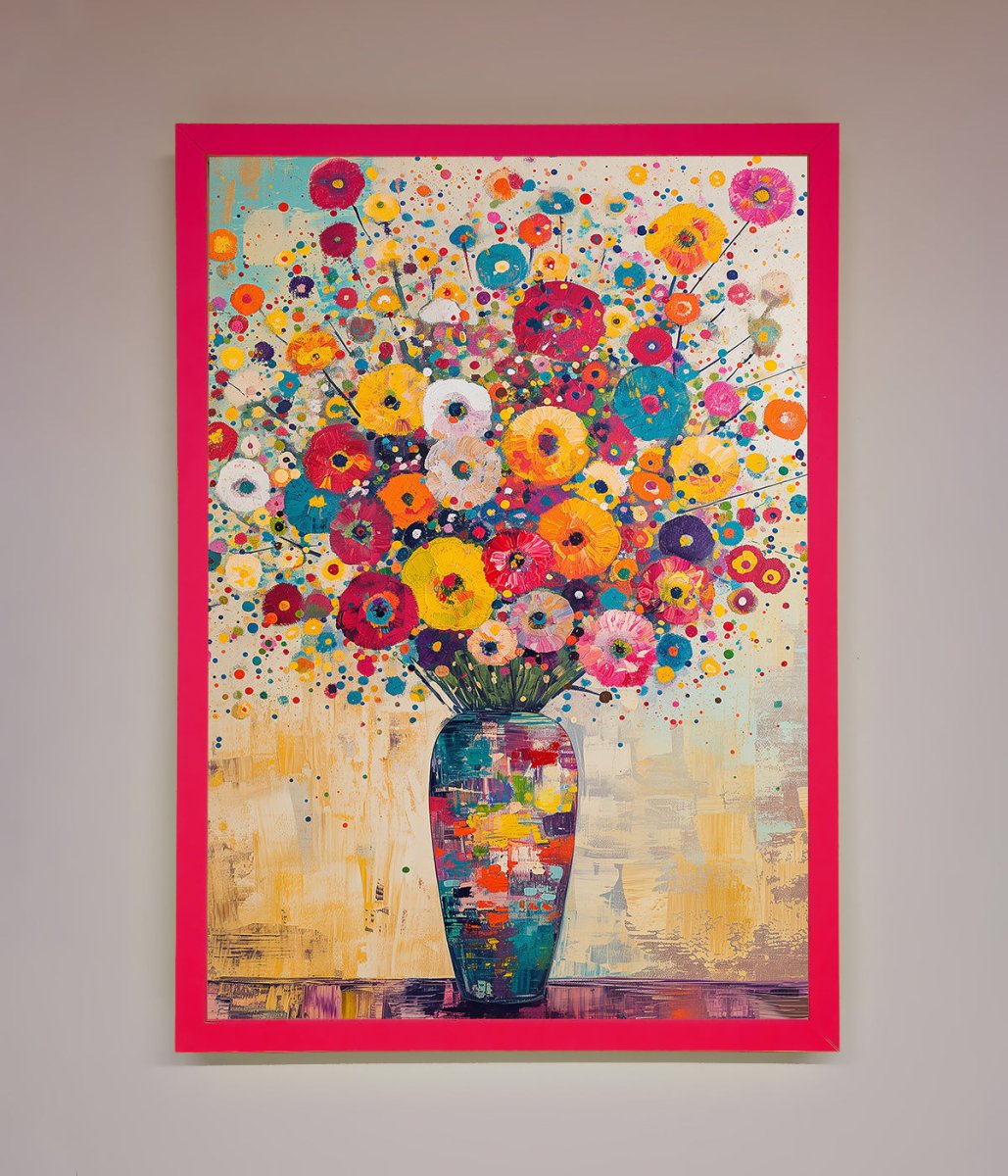 Flowers Framed Poster in Klimt Style