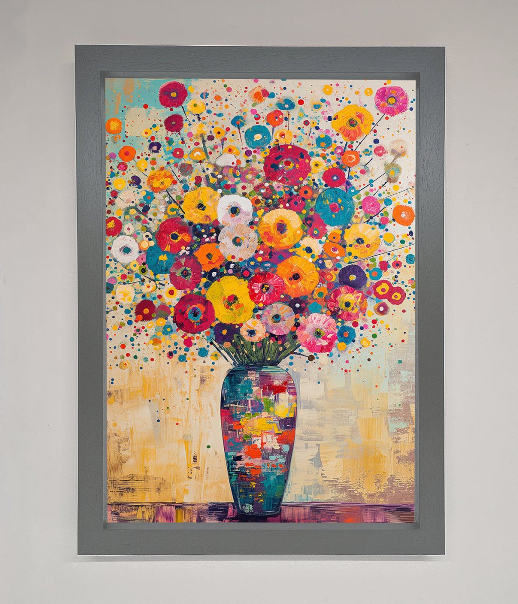 Flowers Framed Poster in Klimt Style