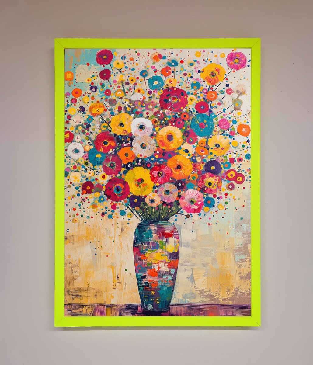 Flowers Framed Poster in Klimt Style