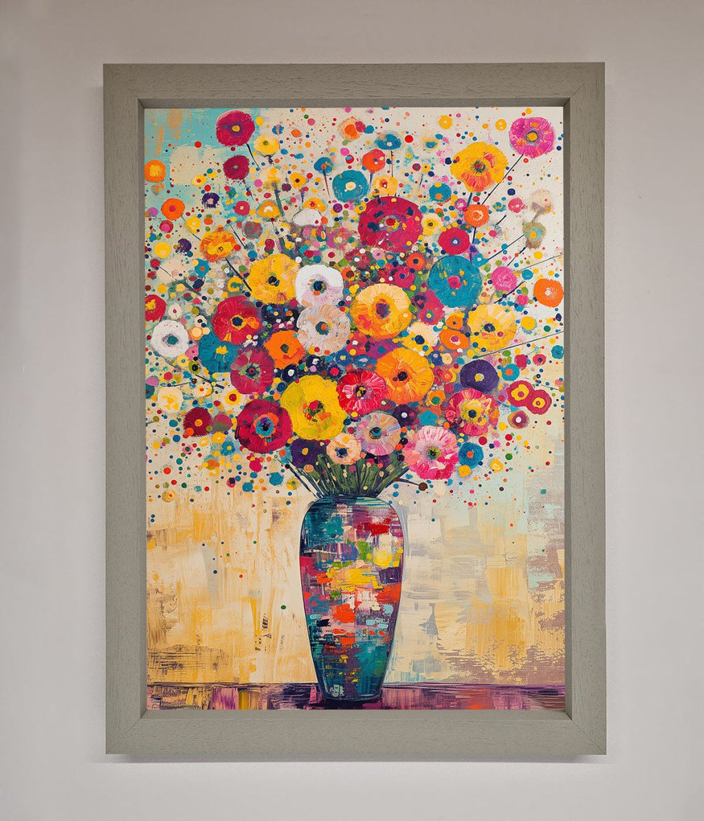 Flowers Framed Poster in Klimt Style