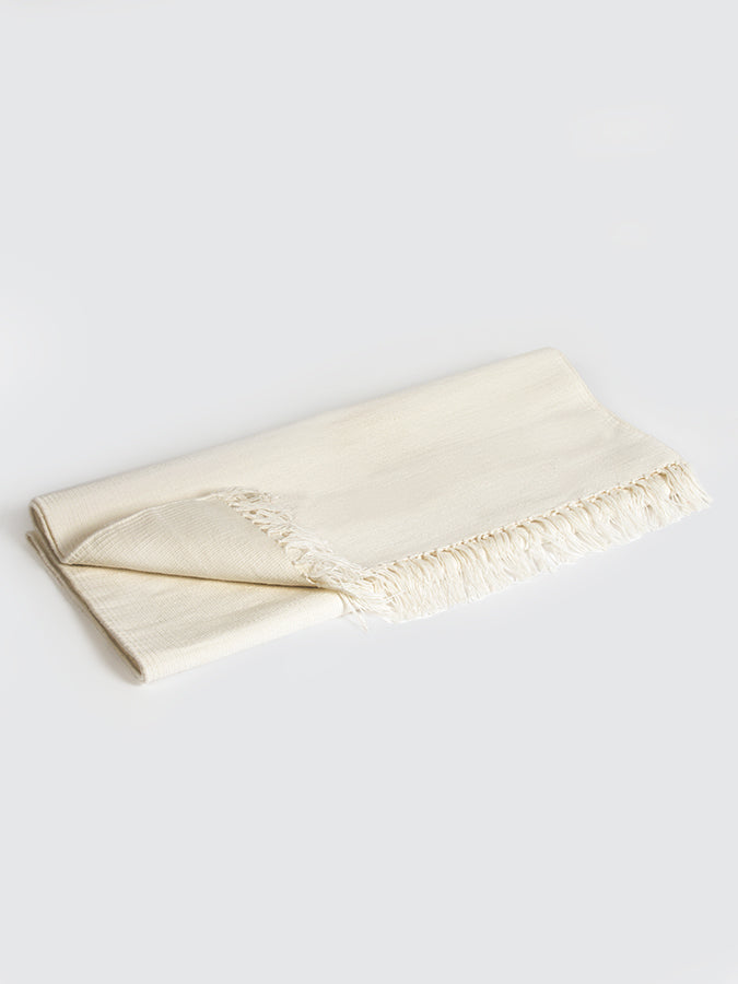 Organic Cotton Yoga Mat Rug in Natural White