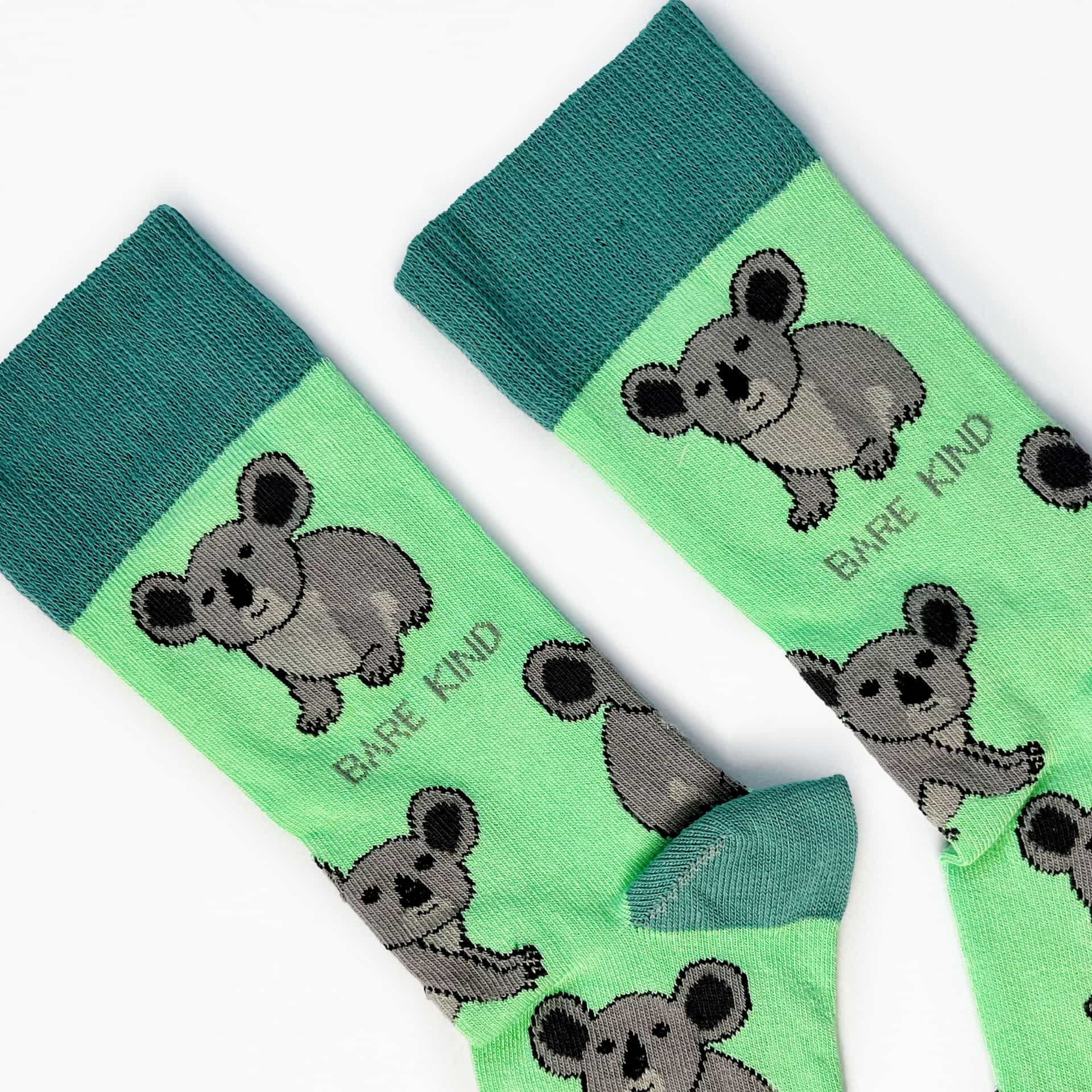 Save the Koalas Bamboo Socks in Mint Green