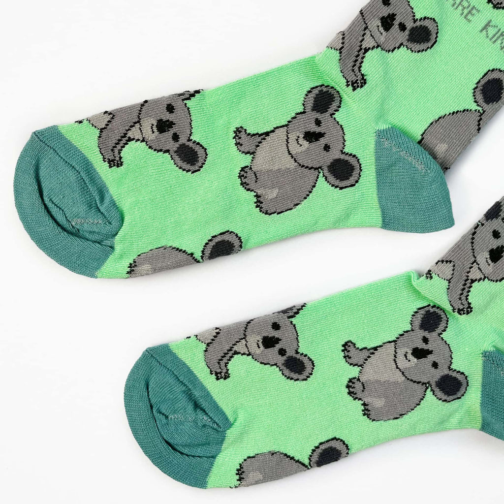 Save the Koalas Bamboo Socks in Mint Green