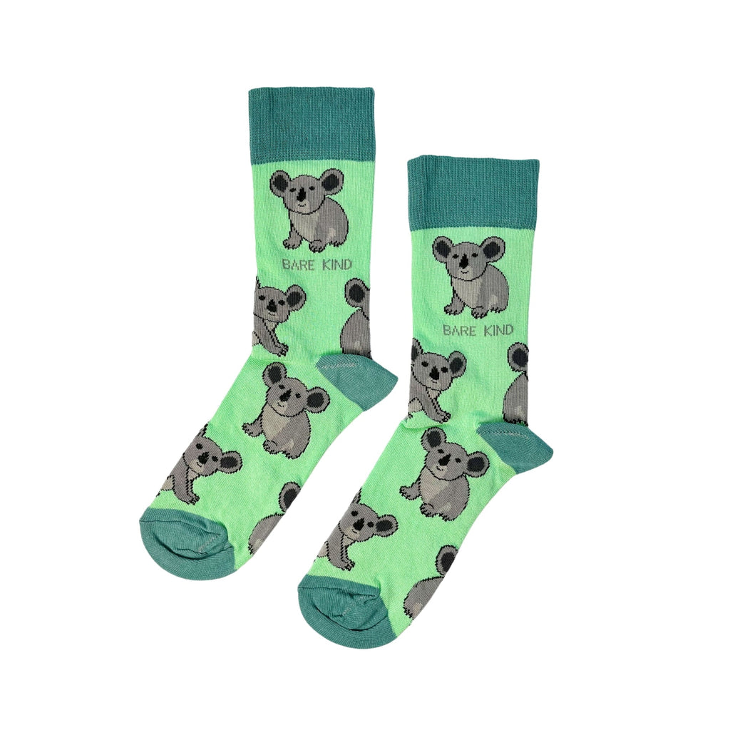 Save the Koalas Bamboo Socks in Mint Green